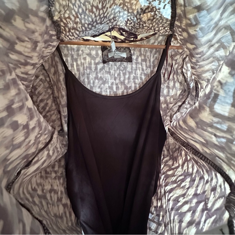 Cupio NWT Abstract Leopard Print Boho Blouse XL - Picture 6 of 6